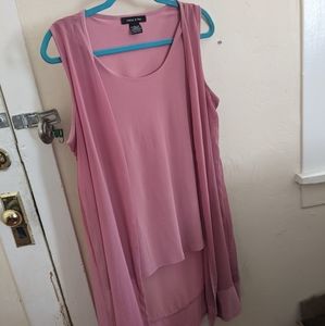 Adele and May Pink Double Layer Blouse Large